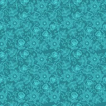 Vector flower seamless pattern background. Elegant texture for backgrounds. C Stock Illustration