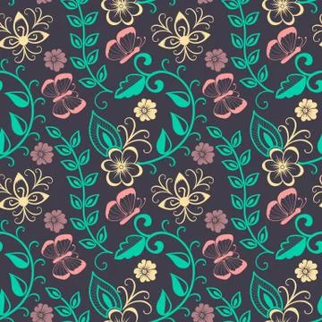Vector flower seamless pattern background. Elegant texture for backgrounds. C Illustrazione stock