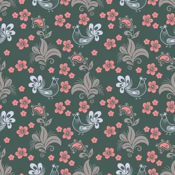 Vector flower seamless pattern background. Elegant texture for backgrounds. C Illustrazione stock