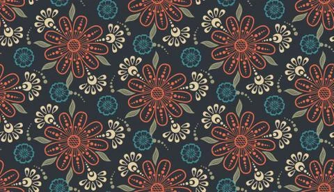 Vector flower seamless pattern background. Elegant texture for backgrounds. C Stock Illustration