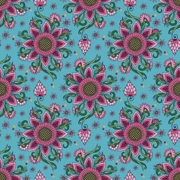 Vector flower seamless pattern background. Elegant texture for backgrounds. C Illustrazione stock