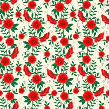 Vector flower seamless pattern background. Elegant texture for backgrounds. C Stock Illustration
