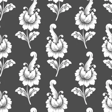 Vector flower seamless pattern background. Elegant texture for backgrounds. C Stock Illustration