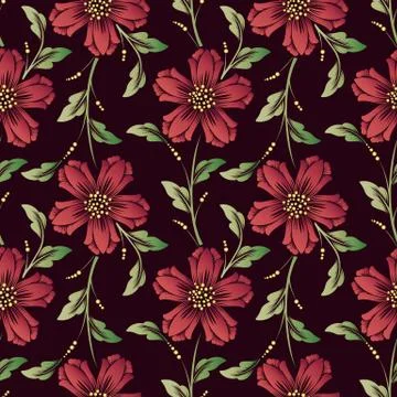 Vector flower seamless pattern background. Elegant texture for backgrounds. C Illustrazione stock