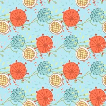 Vector flower seamless pattern on a background Stock Illustration