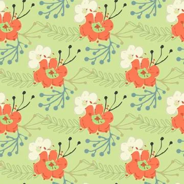 Vector flower seamless pattern on a background Stock Illustration