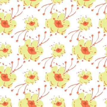 Vector flower seamless pattern on a background Stock Illustration