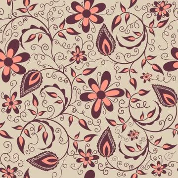 Vector flower seamless pattern element. Elegant texture for backgrounds. Clas Illustrazione stock