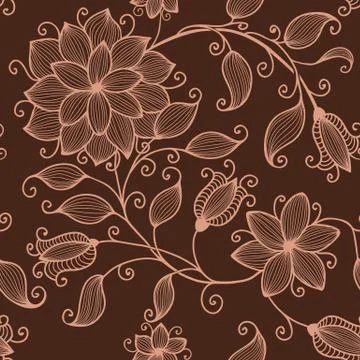 Vector flower seamless pattern element. Elegant texture for backgrounds. Clas Illustrazione stock