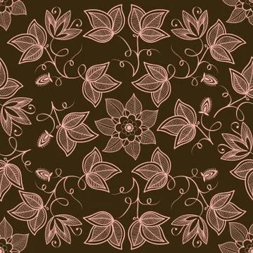Vector flower seamless pattern element. Elegant texture for backgrounds. Clas イラスト素材