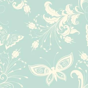 Vector flower seamless pattern element. Elegant texture for backgrounds. With Stock Illustration