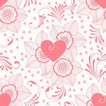 Vector flower seamless pattern element. Elegant texture for backgrounds. Clas Illustrazione stock
