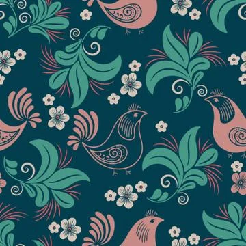 Vector flower seamless pattern element. Elegant texture for backgrounds. Clas Stock Illustration