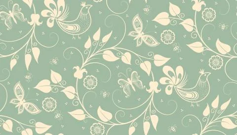 Vector flower seamless pattern element. Elegant texture for backgrounds. Clas Stock Illustration