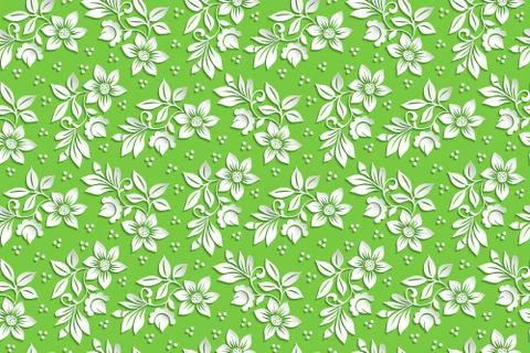 Vector flower seamless pattern element. Elegant texture for backgrounds. 3D e Stock Illustration
