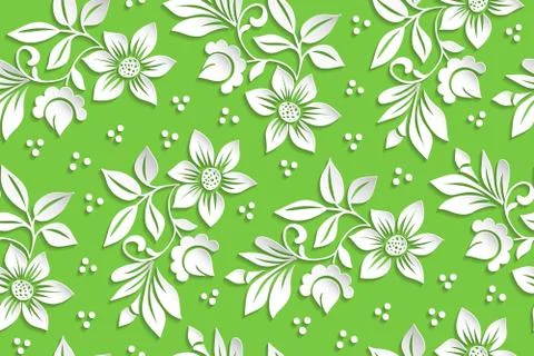 Vector flower seamless pattern element. Elegant texture for backgrounds. 3D e イラスト素材