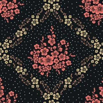 Vector flower seamless pattern element. Elegant texture for backgrounds. Clas Stock Illustration