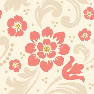 Vector flower seamless pattern element. Elegant texture for backgrounds. Clas Illustrazione stock