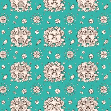 Vector flower seamless pattern. Stock Illustration