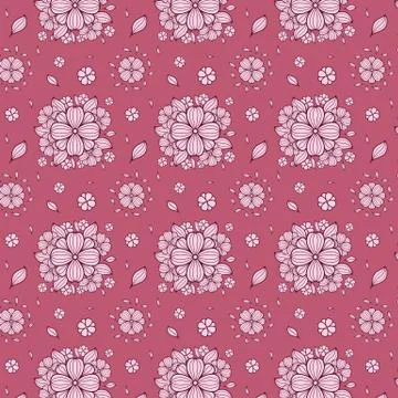 Vector flower seamless pattern. Stock Illustration