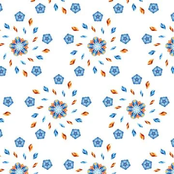 Vector flower seamless pattern. Stock Illustration
