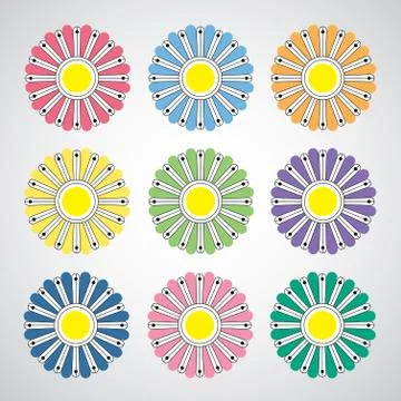 Vector flower set Stock Illustration