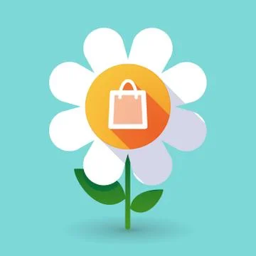 Vector flower with a shopping bag Illustration