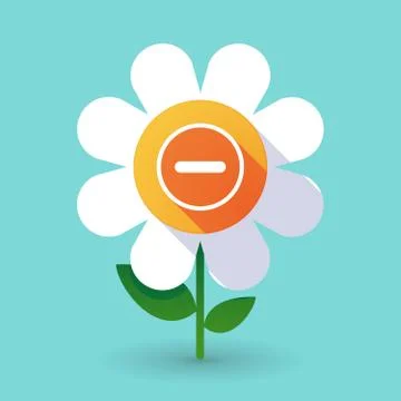 Vector flower with a subtraction sign Illustrazione stock