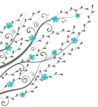 Vector flowers and branches Stock Illustration