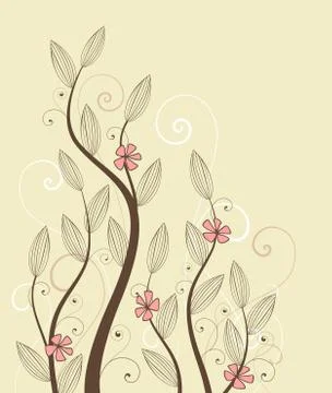 Vector flowers and branches Stock Illustration