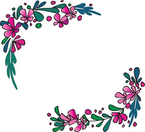 Vector flowers border card frame background Stock Illustration