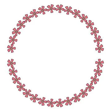 Vector flowers circle frame. It can be used for invitation, card, postcard, c Stock Illustration