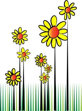 Vector flowers drawing design Stock Illustration