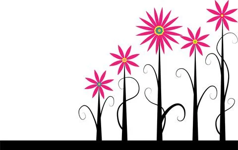 Vector flowers drawing design Stock Illustration