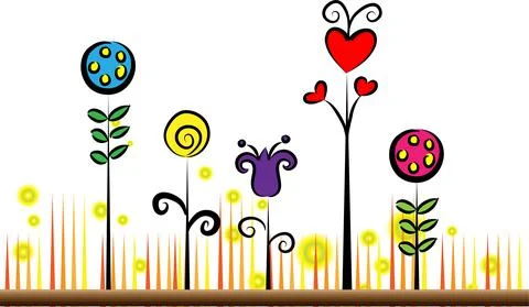 Vector flowers drawing design Stock Illustration