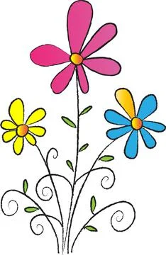 Vector flowers drawing design Stock Illustration