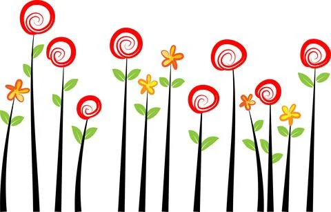Vector flowers drawing design Stock Illustration