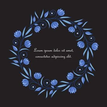 Vector flowers frame Stock Illustration