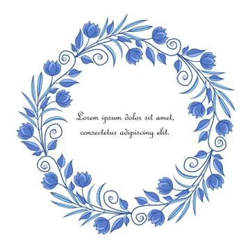 Vector flowers frame Stock Illustration