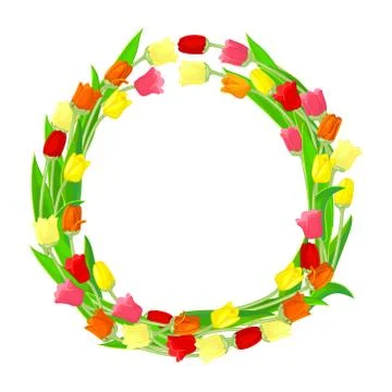 Vector flowers frame pattern Stock Illustration
