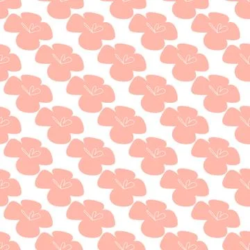 Vector flowers patten. Seamless design with simple botanical elements Illustrazione stock