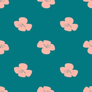 Vector flowers patten. Seamless design with simple botanical elements Illustrazione stock