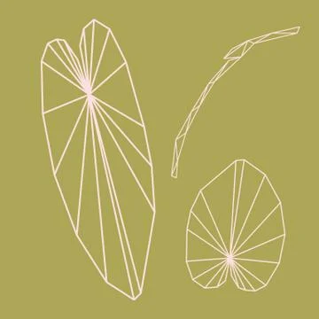 Vector flowers pattern low poly style background Stock Illustration