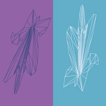 Vector flowers pattern low poly style background Stock Illustration