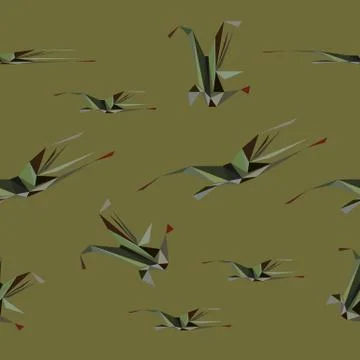 Vector flowers pattern low poly style background Stock Illustration