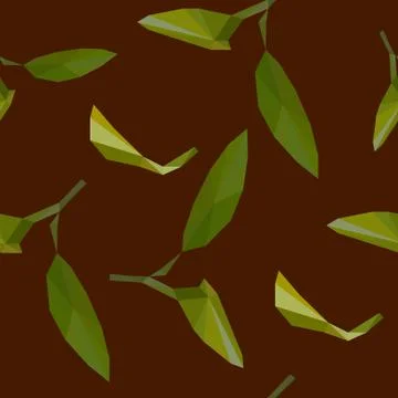 Vector flowers pattern low poly style background Stock Illustration