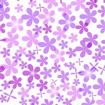 Vector flowers pattern on pink background Stock Illustration