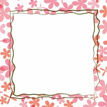 Vector flowers pattern on pink background Stock Illustration