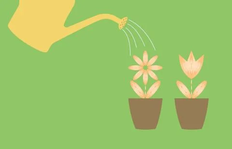 Vector flowers in pots. Stock Illustration