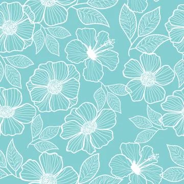 Vector flowers seamless pattern with hand drawn decorative elements イラスト素材
